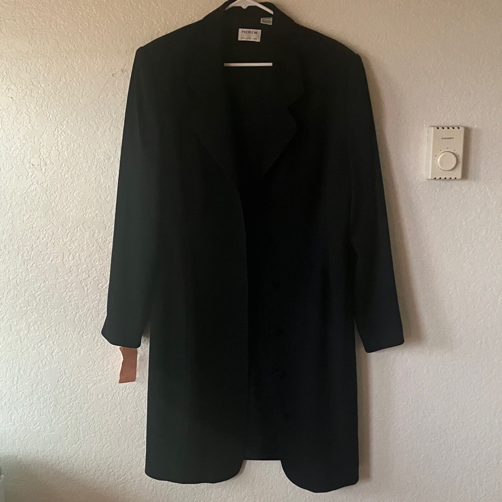 Nordstrom Preview Collection Made in Hong Kong Black Long Suit Jacket women 16